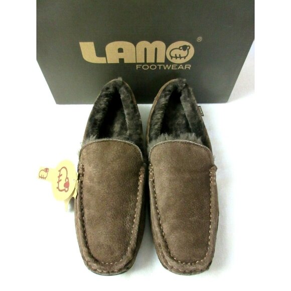 Lamo Mens Suede Boston Slip on Loafer Driving Moc Chocolate Brown NEW CM1244 - Picture 1 of 5